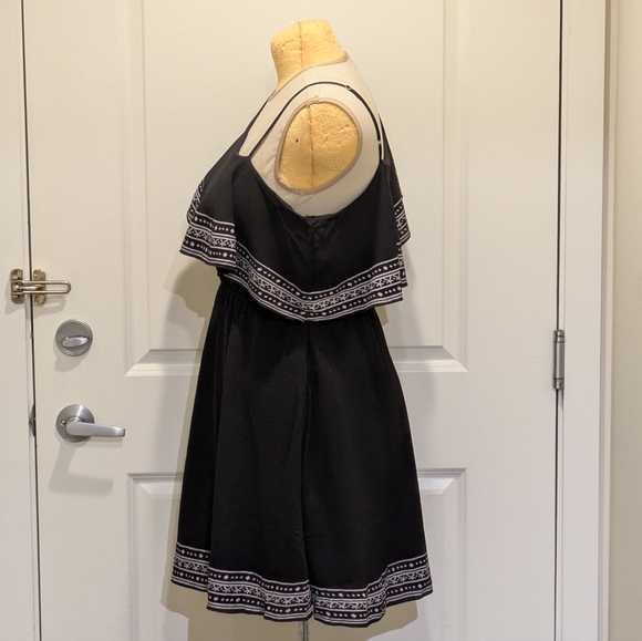 EUC Lily Fashion P One Shoulder Ruffle Top Black Mini Dress - SEE SIZE NOTES - Picture 3 of 6